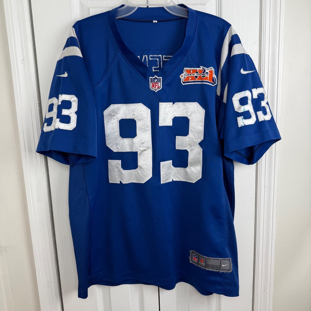 Nike Dwight‎ Freeney Indianapolis Colts Super Bowl XLI Jersey Mens Large Blue